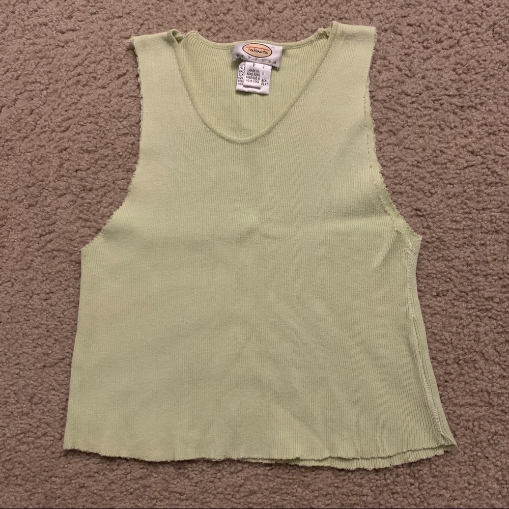 2 for $15 || Reworked ribbed green cropped tank